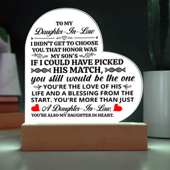 To My Daughter-in-Law Honor – Acrylic Heart Plaque